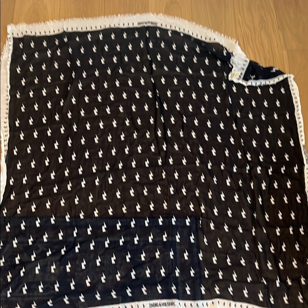 Zadig & Voltaire Black and White Scarf